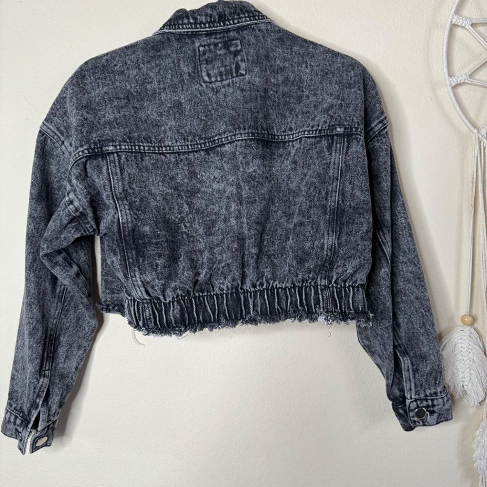 Highway Jeans Cropped Denim Jacket Raw Hem Edging Size S - Picture 5 of 12